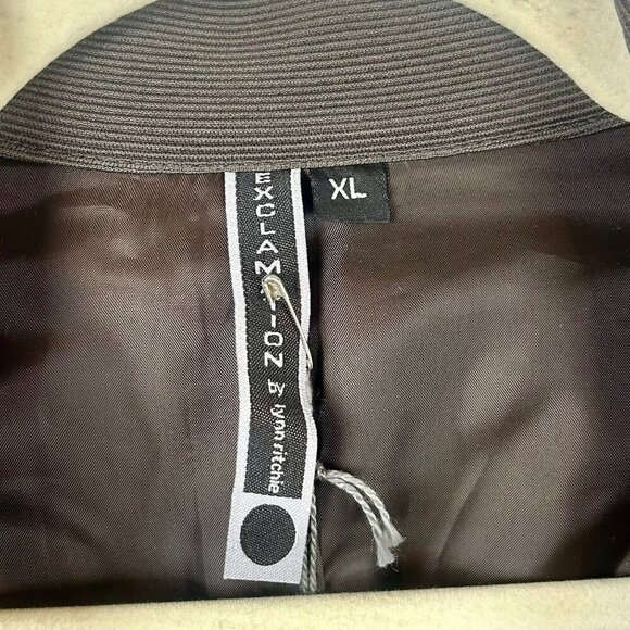 NEW Lynne Ritchie Long‎ Line Ribbed Jacket Women XL Green Gray Lagenlook Minimal - Picture 5 of 6